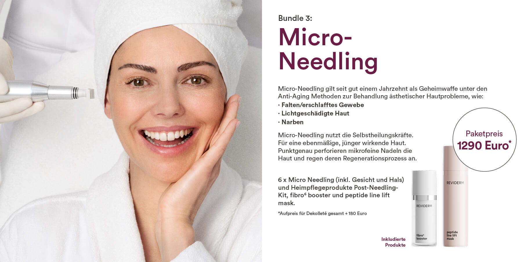 Reviderm Skinmedics Micro-Needling Bundle. Paketpreis 1290 EUR.